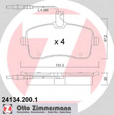 ZIMMERMANN 241342001 Комплект гальмівних колодок, дискове гальмо