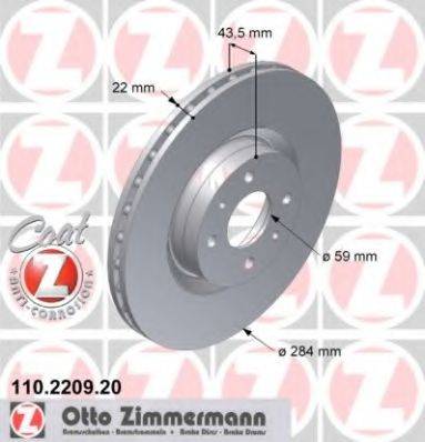 гальмівний диск ZIMMERMANN 110.2209.20