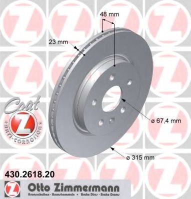 ZIMMERMANN 430261820 гальмівний диск