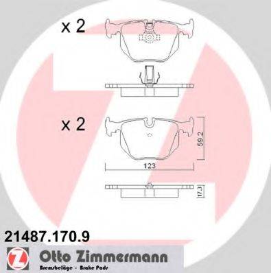 ZIMMERMANN 214871709 Комплект гальмівних колодок, дискове гальмо