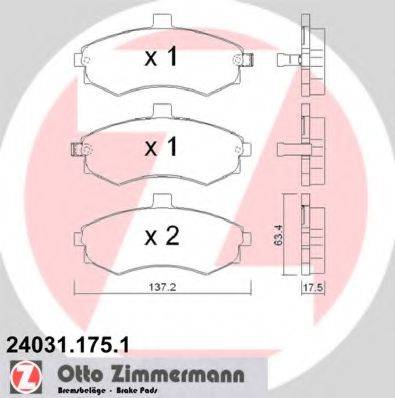 ZIMMERMANN 240311751 Комплект гальмівних колодок, дискове гальмо