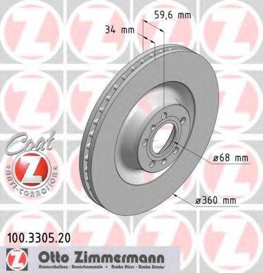 Тормозной диск ZIMMERMANN 100.3305.20