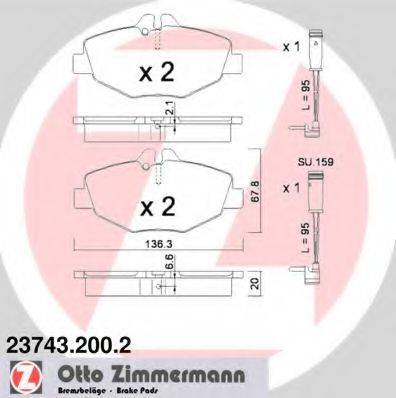 ZIMMERMANN 237432002 Комплект тормозных колодок, дисковый тормоз