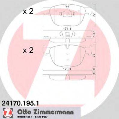 ZIMMERMANN 241701951 Комплект тормозных колодок, дисковый тормоз