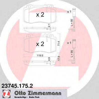 ZIMMERMANN 237451752 Комплект тормозных колодок, дисковый тормоз