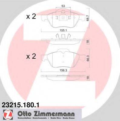 ZIMMERMANN 232151801 Комплект тормозных колодок, дисковый тормоз
