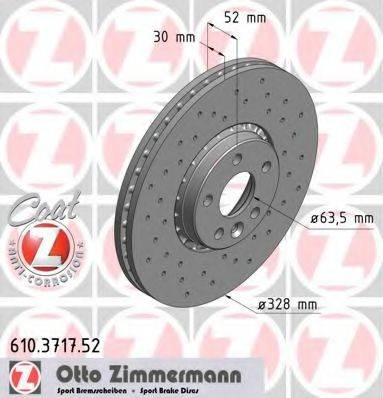 гальмівний диск ZIMMERMANN 610.3717.52