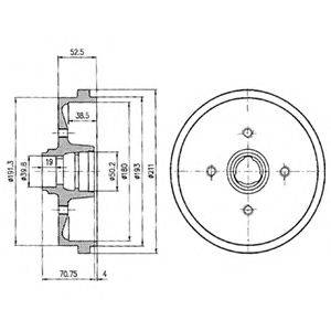 DELPHI BF96 Гальмівний барабан