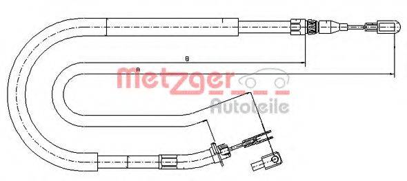 Трос, стоянкова гальмівна система METZGER 10.9873