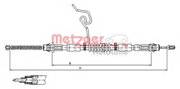 METZGER 115576 Трос, стоянкова гальмівна система