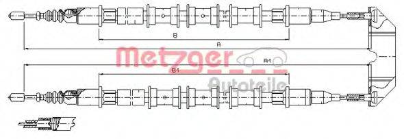 Трос, стоянкова гальмівна система METZGER 11.5933