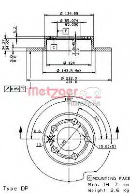 METZGER 14699V гальмівний диск