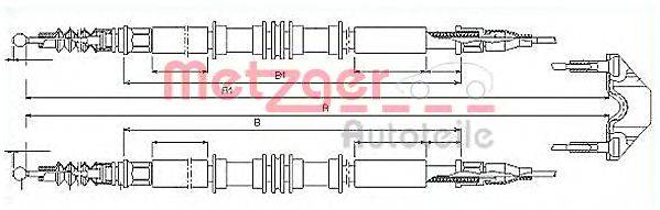 METZGER 115858 Трос, стоянкова гальмівна система