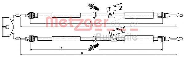 Трос, стоянкова гальмівна система METZGER 10.5368