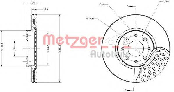 METZGER 6110091 Тормозной диск