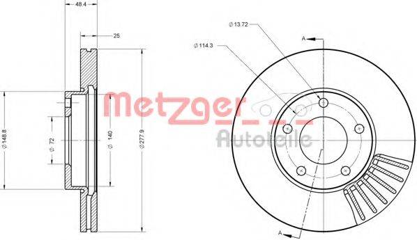 METZGER 6110213 гальмівний диск