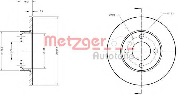 METZGER 6110254 Тормозной диск