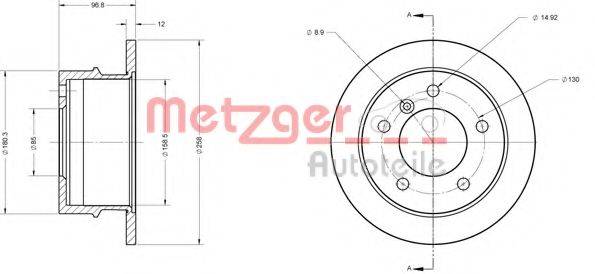 гальмівний диск METZGER 6110368