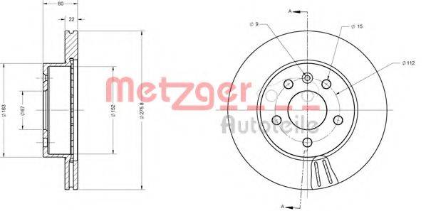 METZGER 6110407 гальмівний диск