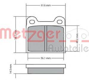 METZGER 1170003 Комплект гальмівних колодок, дискове гальмо