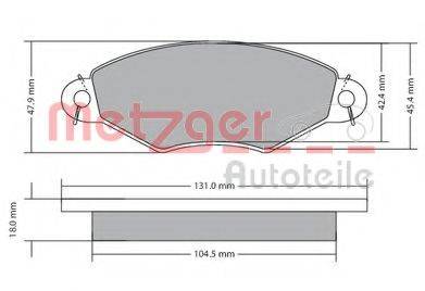 METZGER 1170199 Комплект гальмівних колодок, дискове гальмо