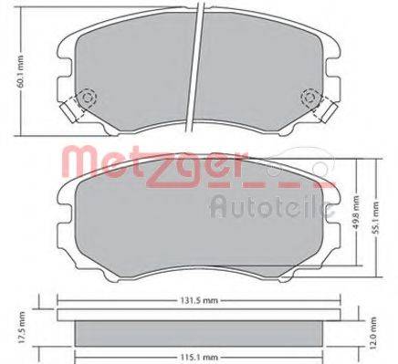 METZGER 1170262 Комплект гальмівних колодок, дискове гальмо