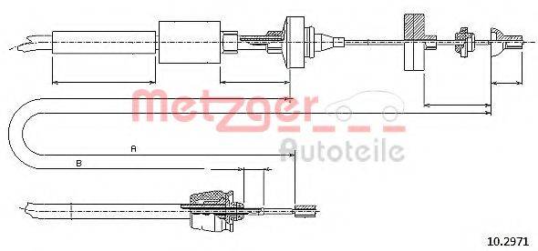 METZGER 102971 Трос, управління зчепленням