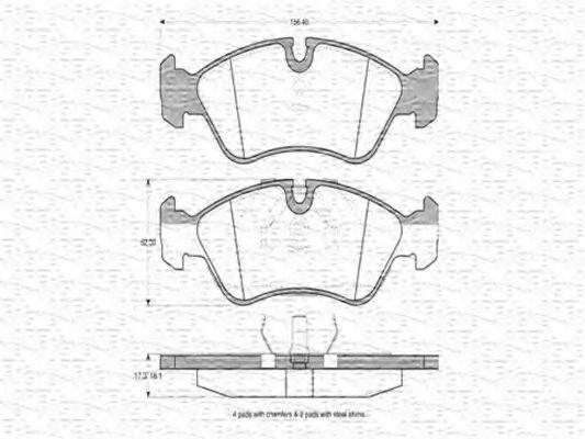 MAGNETI MARELLI 363702160258 Комплект гальмівних колодок, дискове гальмо