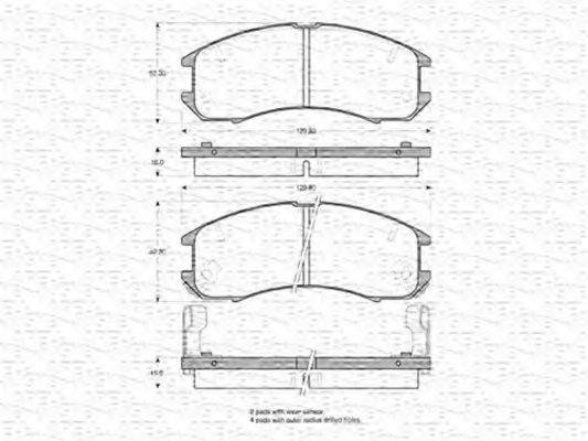 MAGNETI MARELLI 363702161004 Комплект гальмівних колодок, дискове гальмо