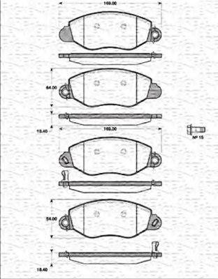 MAGNETI MARELLI 363702161218 Комплект гальмівних колодок, дискове гальмо