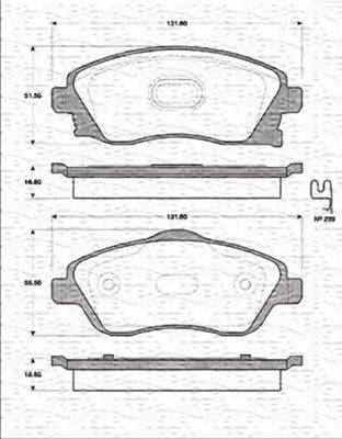 MAGNETI MARELLI 363702161220 Комплект гальмівних колодок, дискове гальмо