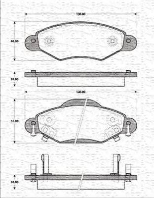 MAGNETI MARELLI 363702161248 Комплект гальмівних колодок, дискове гальмо