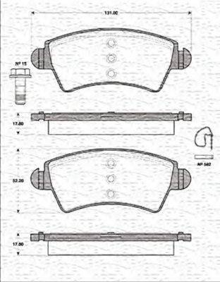 MAGNETI MARELLI 363702161286 Комплект гальмівних колодок, дискове гальмо