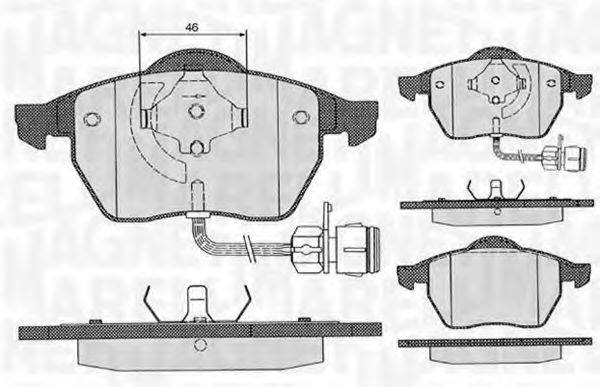 Комплект гальмівних колодок, дискове гальмо MAGNETI MARELLI 363916060130