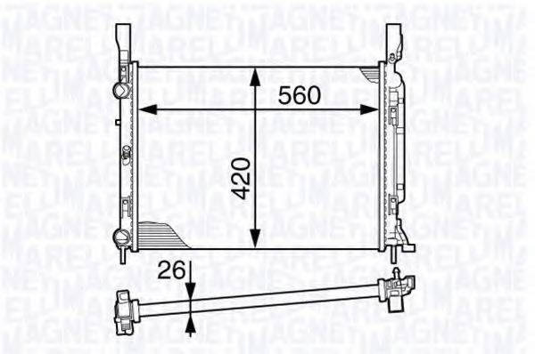 MAGNETI MARELLI 350213142700 Радіатор, охолодження двигуна