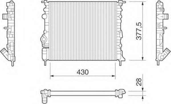 MAGNETI MARELLI 350213261000 Радіатор, охолодження двигуна