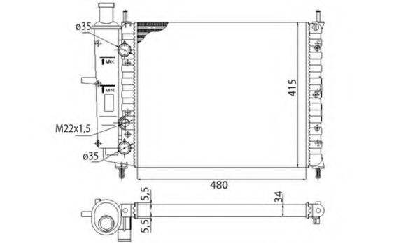 MAGNETI MARELLI 350213151003 Радіатор, охолодження двигуна